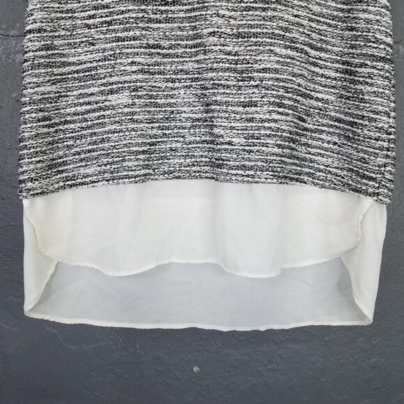 Sanctuary Vest Tank Top Women S Mixed Media Pullover Grey Tweed Sheer Hi-Low Hem - Picture 4 of 12